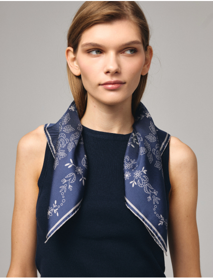 Картинка  Шовкова хустина «Мереживо» Navy